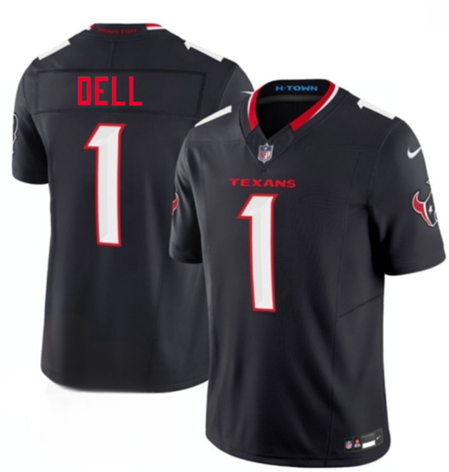 Men's Houston Texans #1 Tank Dell Navy 2nd Alternate 2026 F.U.S.E. Vapor Limited Stitched Football Jersey